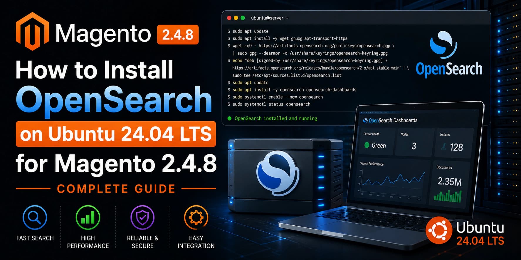 How to Install OpenSearch on Ubuntu 24.04 LTS for Magento 2.4.8 (Complete Guide)