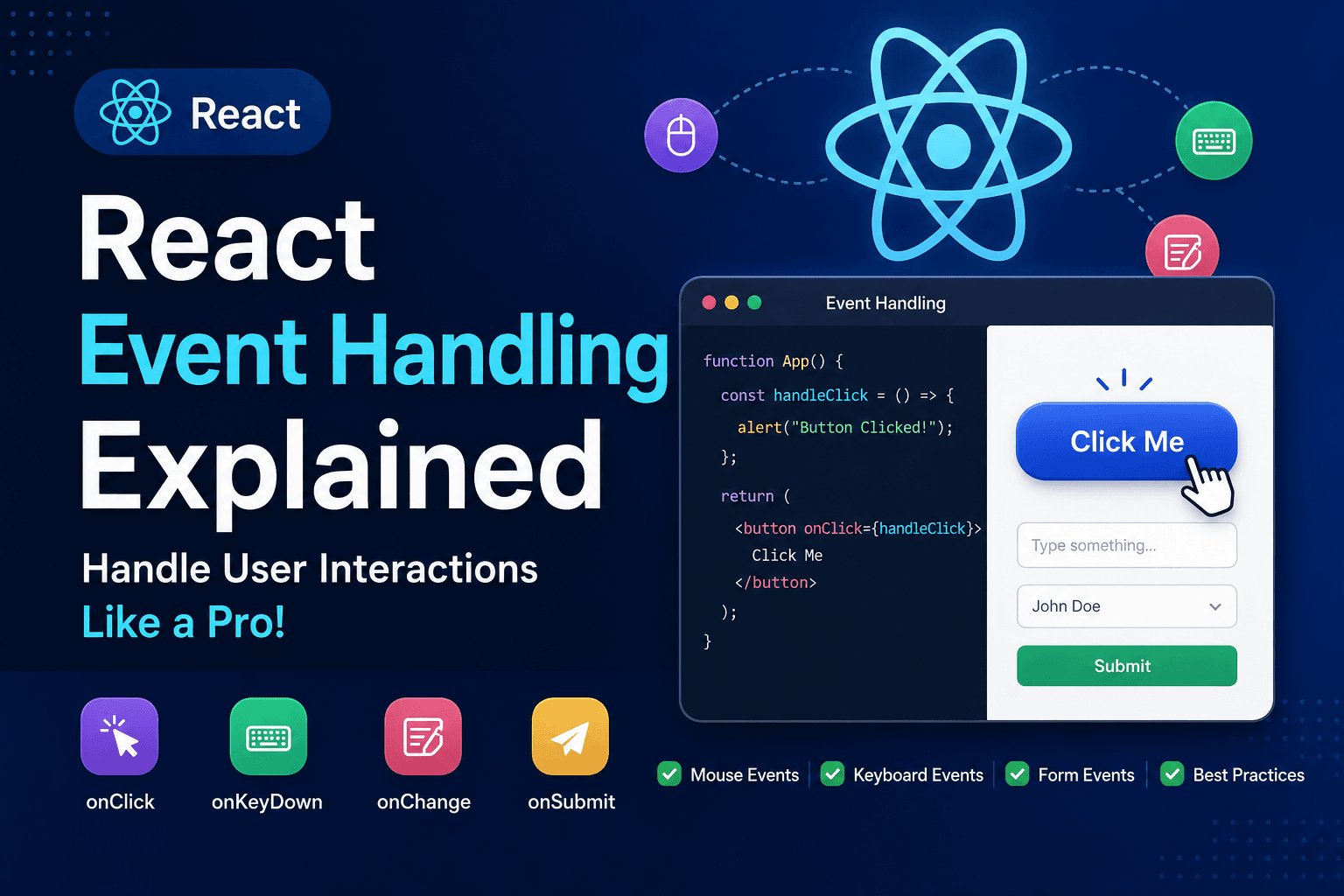 React Event Handling Explained - Complete Beginner Guide